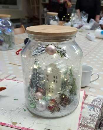 Vianočná dedinka v skle